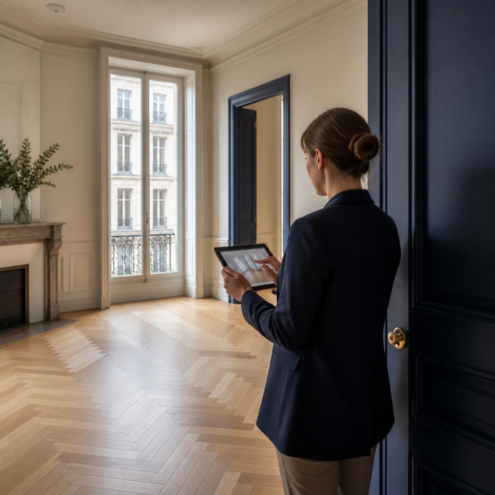 Beraterin dokumentiert eine Altbauwohnung
